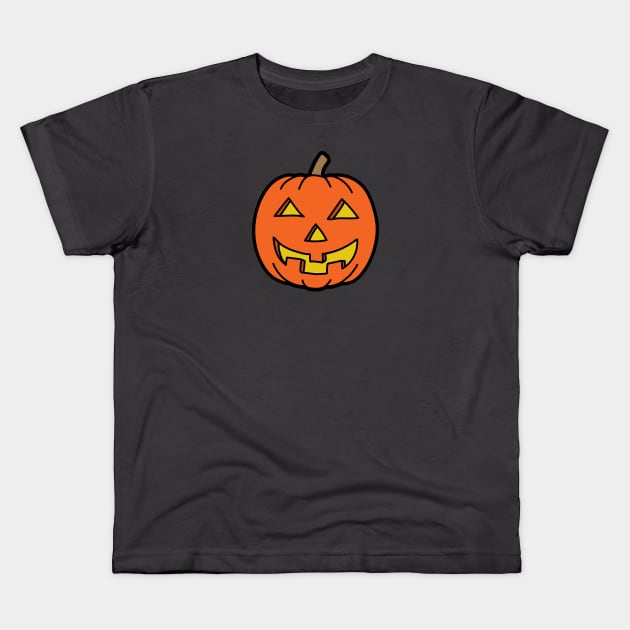 Pumpkin head Kids T-Shirt by Cathalo